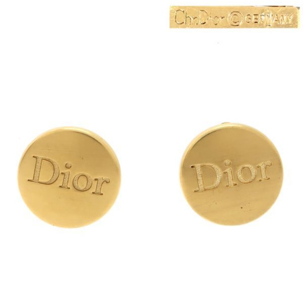 Christian Dior Earrings Gp Round Logo Germany